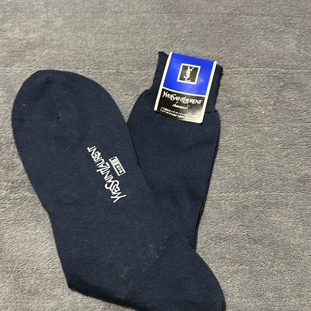 Yves Saint Laurent Blue Dress Socks NEW